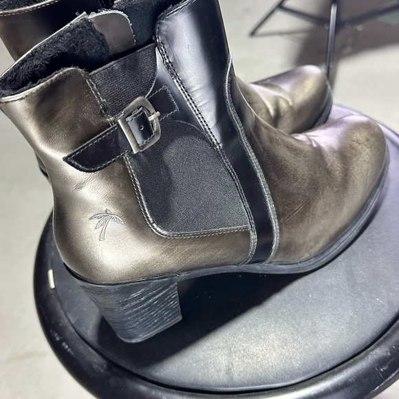 Dromedaris Promod Metallic Black Ankle Boots with Buckle Detail Size 8.5 (39) - Picture 2 of 9